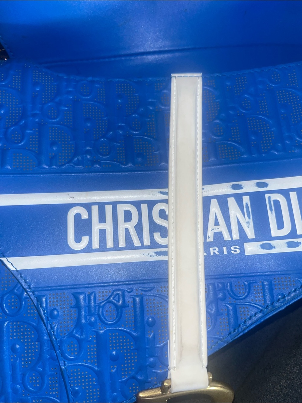 Dior Blue and White Saddle Shoulder Bag - Picture 7 of 15